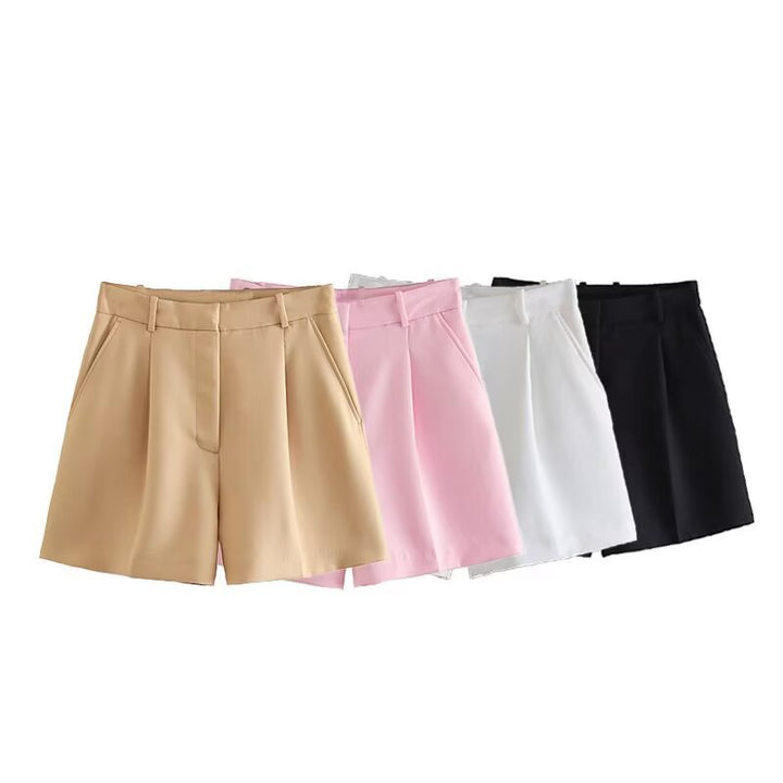 Damer eleganta shorts med hög midja och praktiska sidofickor Mirla-Eva Jonsson