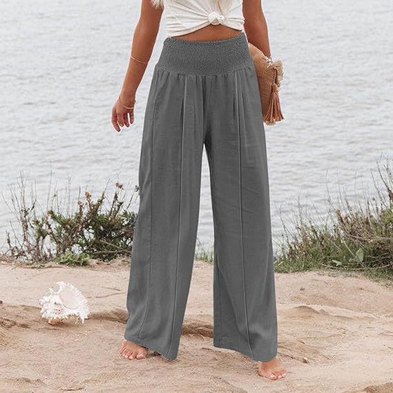 Damer eleganta vida Palazzo-byxor med elastisk midja Mirla-Eva Jonsson