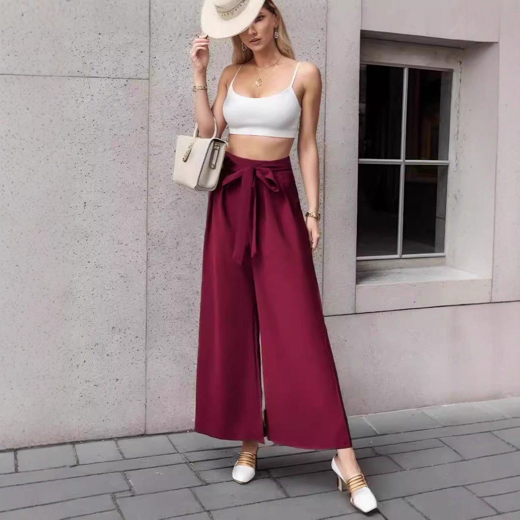Damer eleganta vida byxor med avkortad midja Mirla-Eva Jonsson