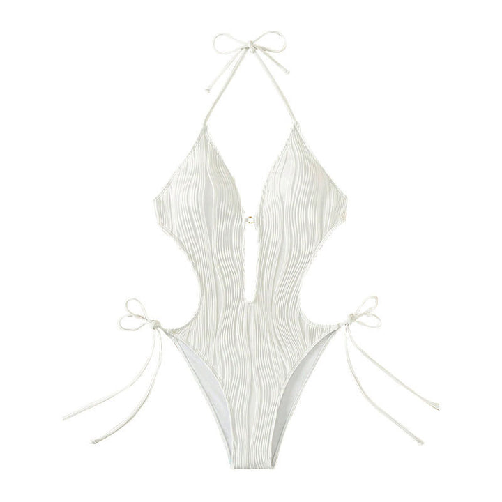 Damer en del baddräkt med modernt cut-out och elastisk draperingsdetalj Mirla-Eva Jonsson