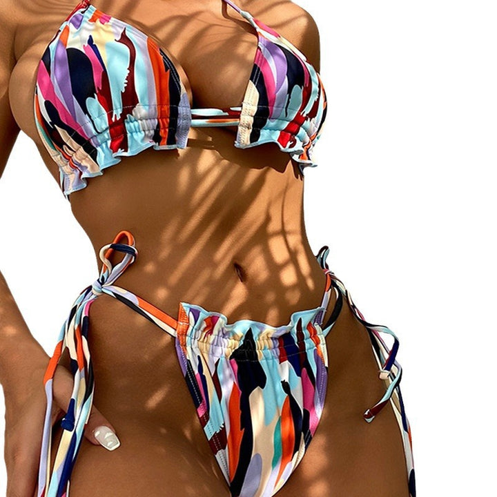 Damer färgglad triangelformad bikini Mirla-Eva Jonsson