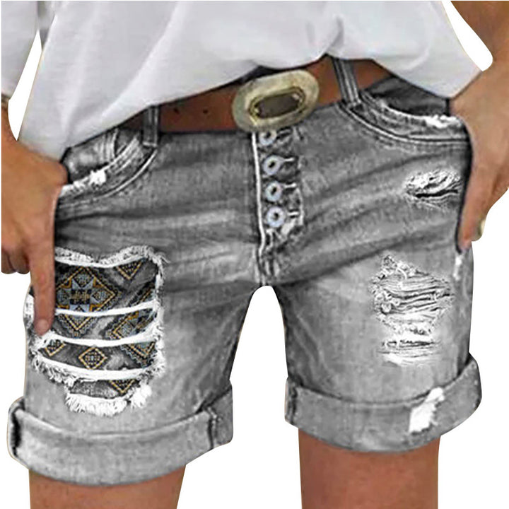 Damer fashion destruerade jeansshorts Mirla-Eva Jonsson