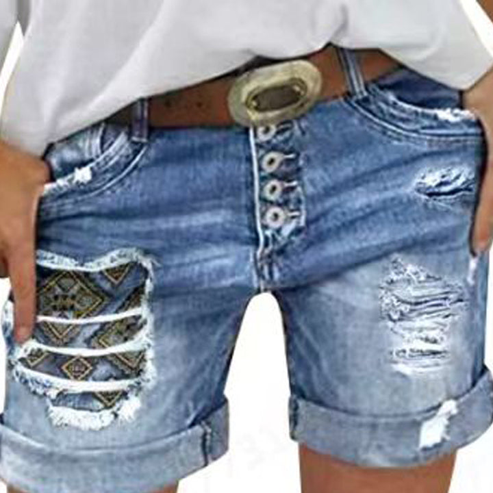 Damer fashion destruerade jeansshorts Mirla-Eva Jonsson