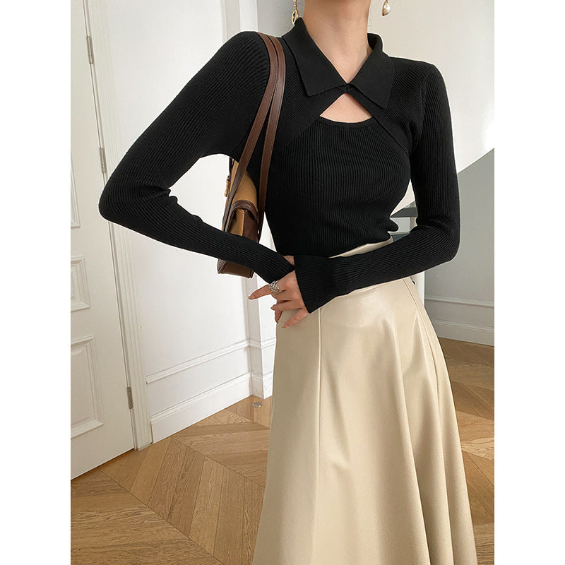 Damer fashionabel långärmad skjorta med förfinad hals Mirla-Eva Jonsson