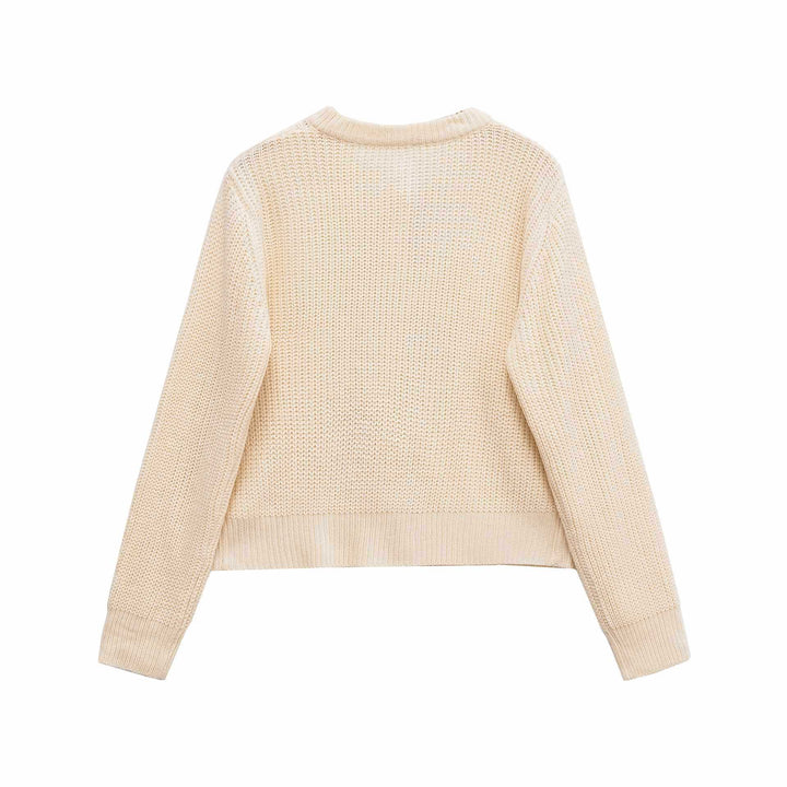 Damer fashionabel stickad tröja med detaljer i slinga Mirla-Eva Jonsson