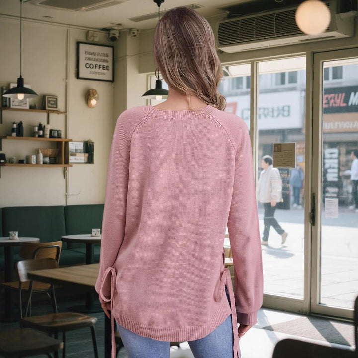 Damer fashionabel tröja med sidofästen Mirla-Eva Jonsson
