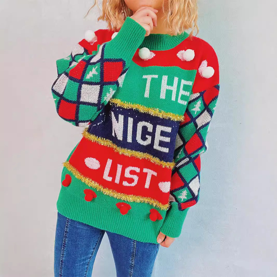 Damer festlig tröja med jul design och lekfulla detaljer Mirla-Eva Jonsson