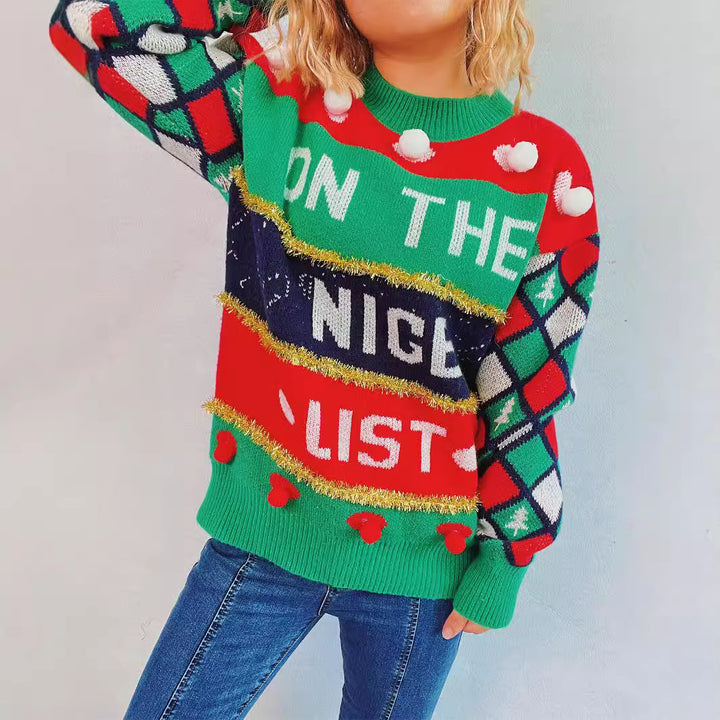 Damer festlig tröja med jul design och lekfulla detaljer Mirla-Eva Jonsson
