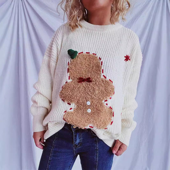 Damer festlig tröja med julkaksdesign Eva Jonsson-Eva Jonsson
