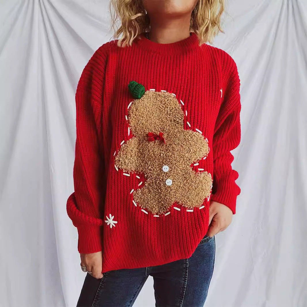 Damer festlig tröja med julkaksdesign Eva Jonsson-Eva Jonsson
