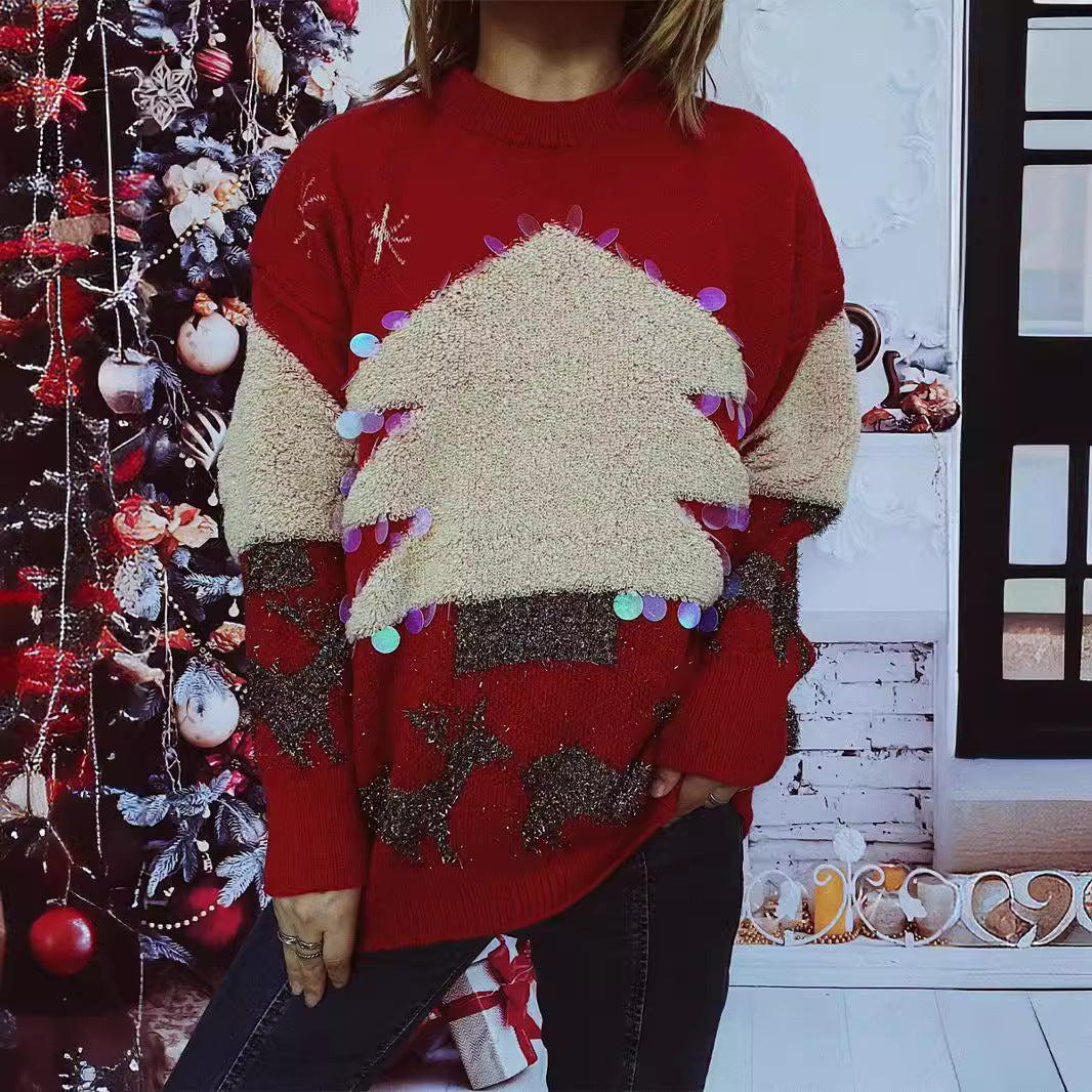 Damer festlig tröja med julmotiv och glittriga applikationer Eva Jonsson-Eva Jonsson