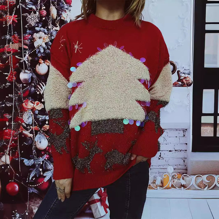 Damer festlig tröja med julmotiv och glittriga applikationer Eva Jonsson-Eva Jonsson