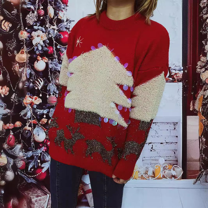 Damer festlig tröja med julmotiv och glittriga applikationer Eva Jonsson-Eva Jonsson