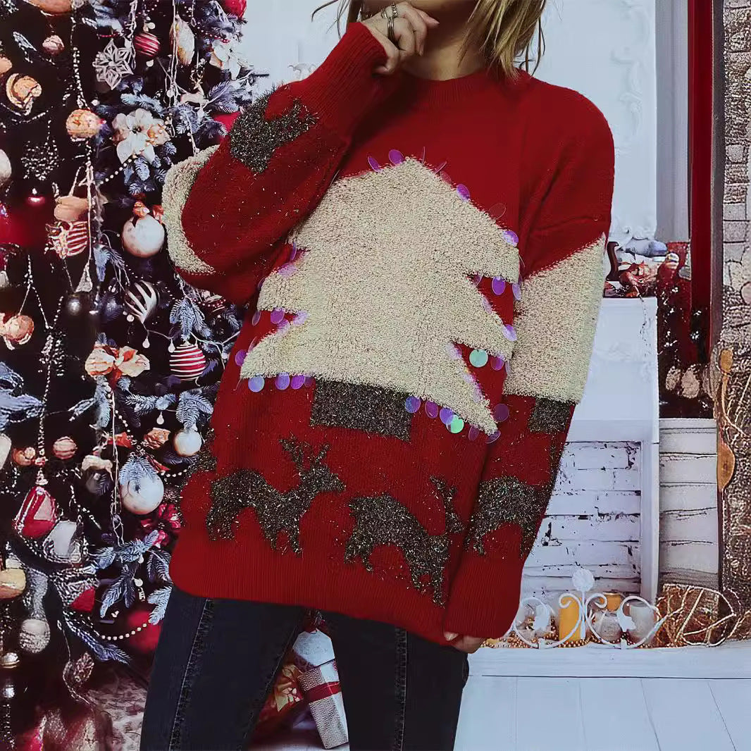 Damer festlig tröja med julmotiv och glittriga applikationer Eva Jonsson-Eva Jonsson