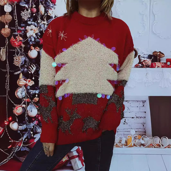 Damer festlig tröja med julmotiv och glittriga applikationer Eva Jonsson-Eva Jonsson