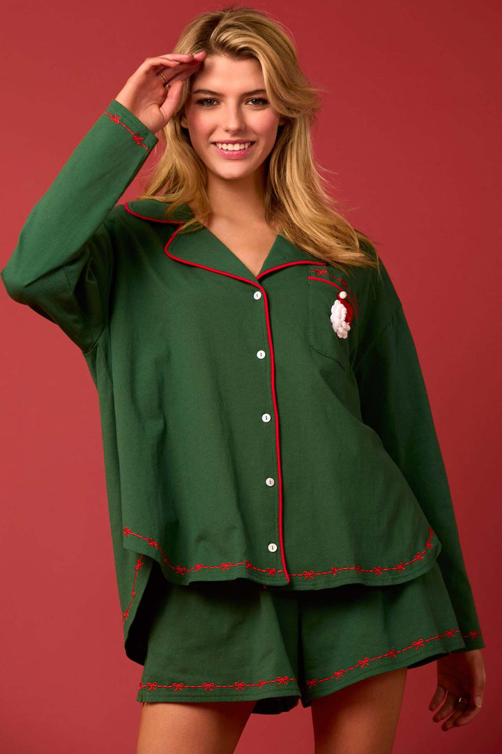 Damer festligt pyjamaset med broderade detaljer Eva Jonsson-Eva Jonsson