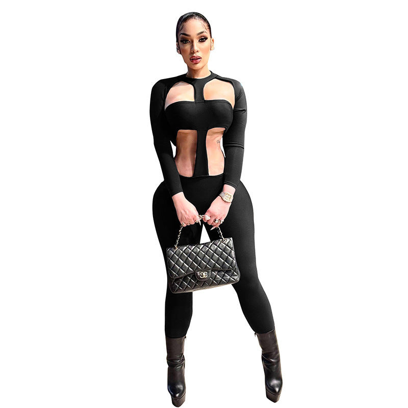 Damer figurformande one-piece med cut-out-detaljer och lång ärm Mirla-Eva Jonsson