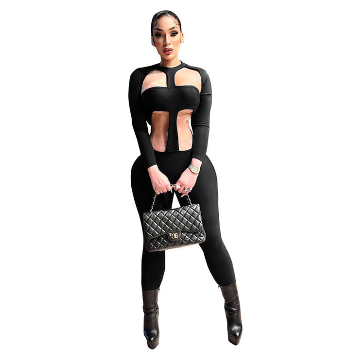 Damer figurformande one-piece med cut-out-detaljer och lång ärm Mirla-Eva Jonsson