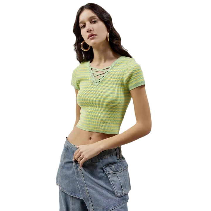 Damer figurnära Crop-Top med snördetaljer Mirla-Eva Jonsson