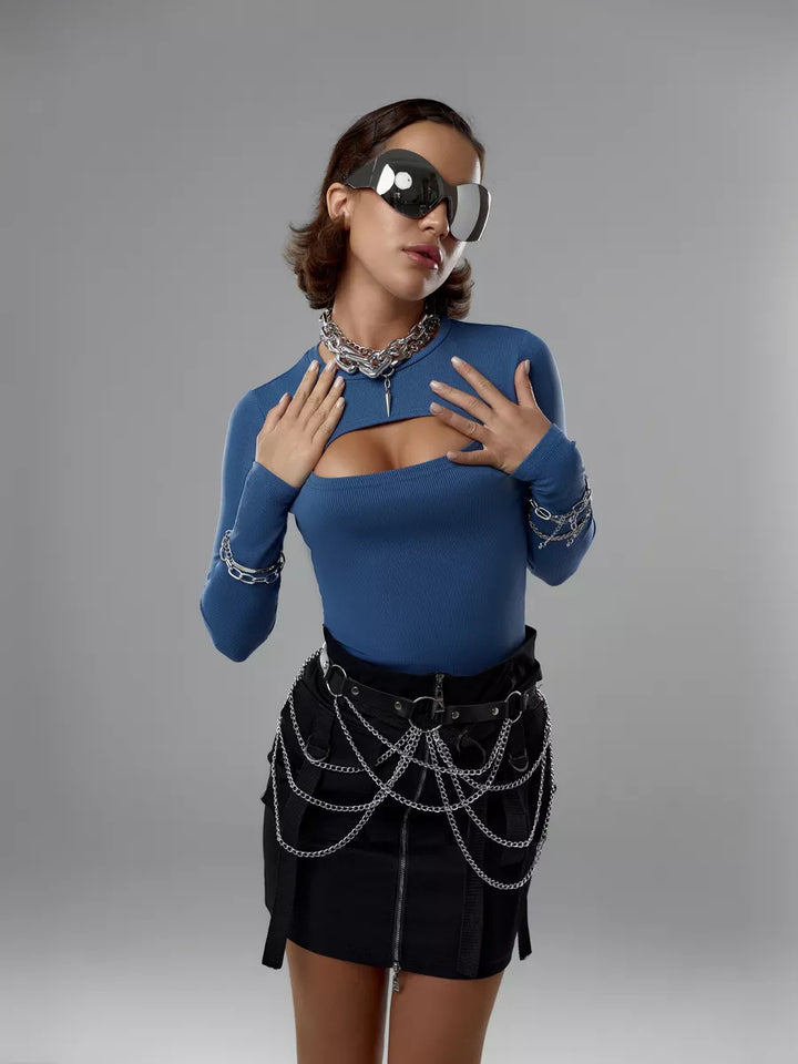 Damer figurnära Cut-Out långärmad t-shirt Eva Jonsson-Eva Jonsson