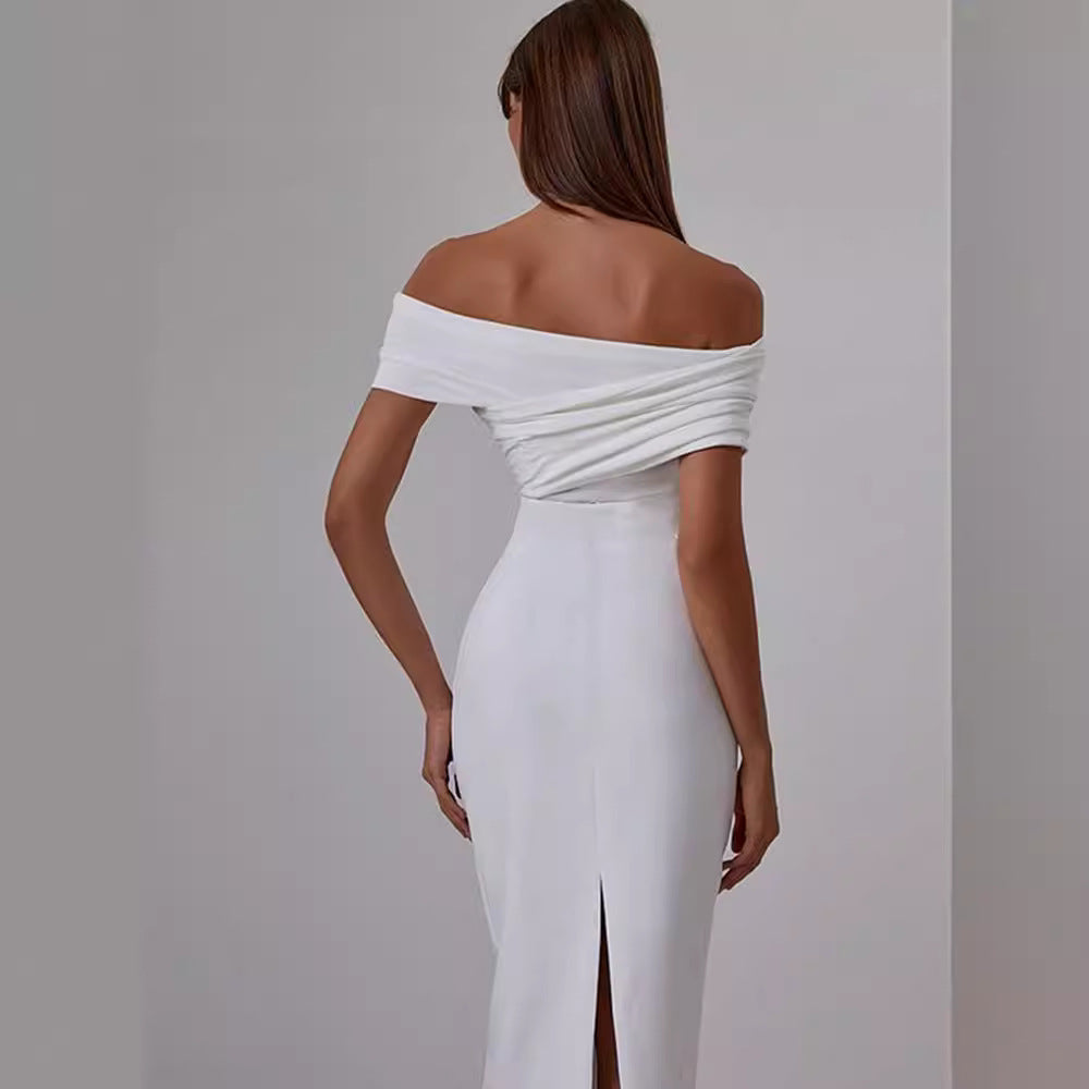 Damer figurnära Off-Shoulder Cocktailklänning Eva Jonsson-Eva Jonsson