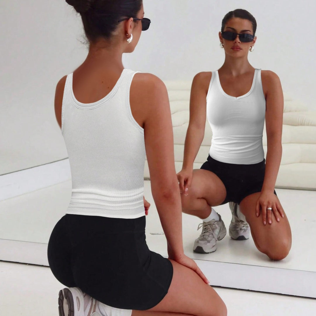 Damer figurnära V-hals tanktop set Mirla-Eva Jonsson