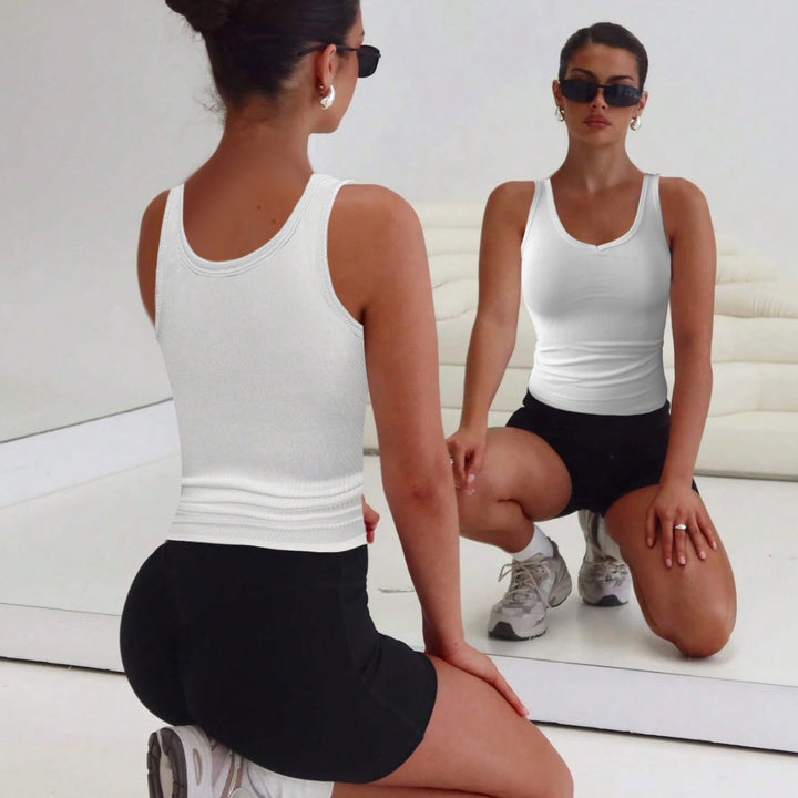 Damer figurnära V-hals tanktop set Mirla-Eva Jonsson