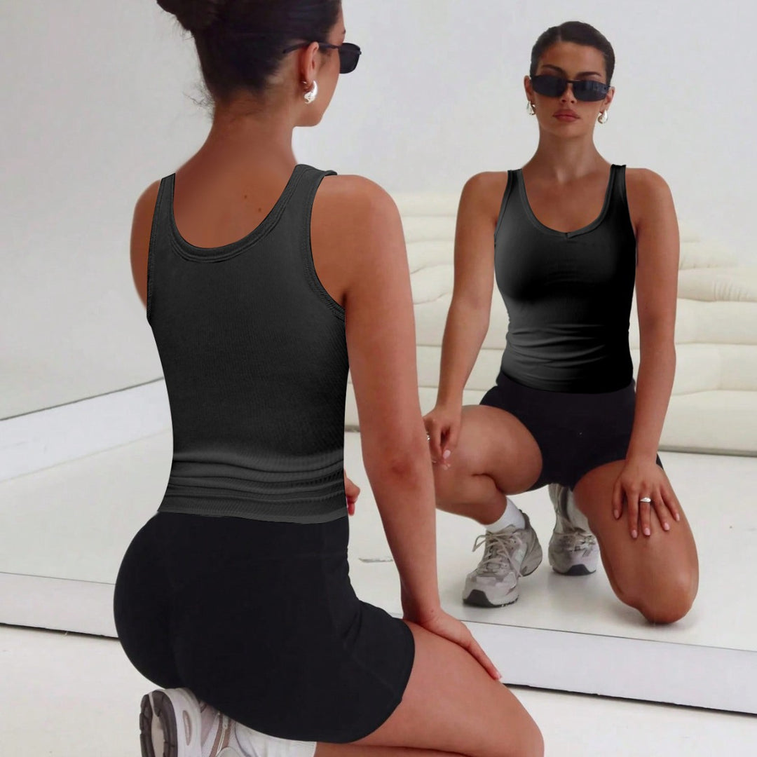 Damer figurnära V-hals tanktop set Mirla-Eva Jonsson