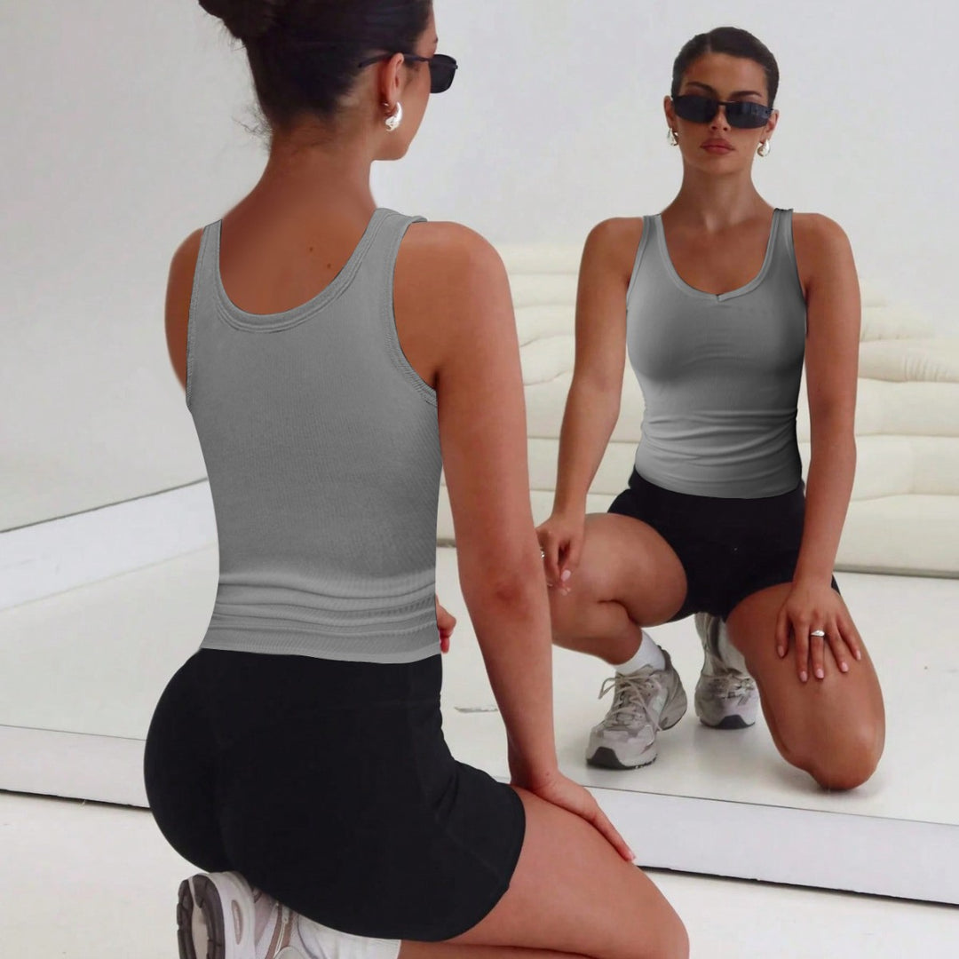 Damer figurnära V-hals tanktop set Mirla-Eva Jonsson