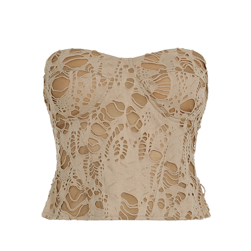 Damer figurnära bustier-top med imponerande cut-outs Mirla-Eva Jonsson