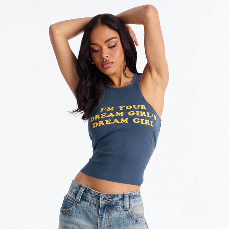 Damer figurnära crop-top med kreativt tryck Mirla-Eva Jonsson