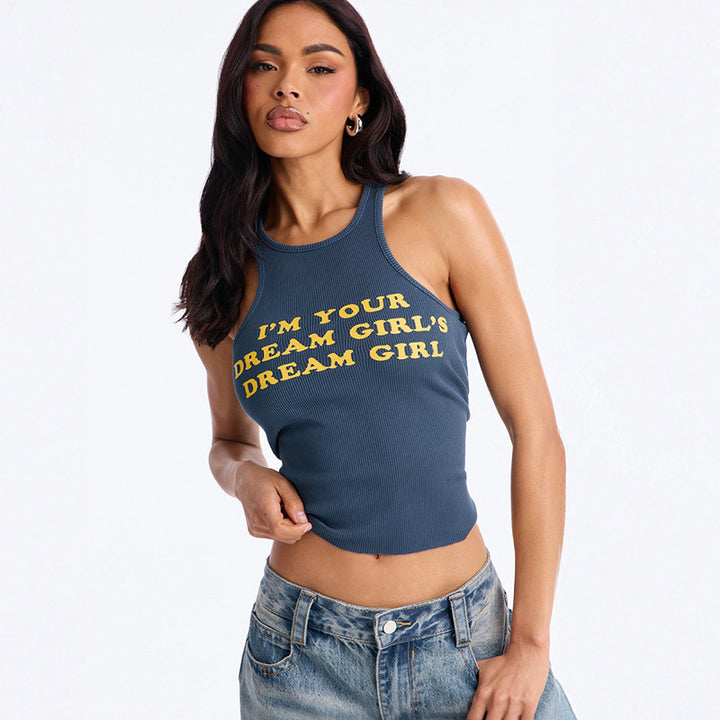 Damer figurnära crop-top med kreativt tryck Mirla-Eva Jonsson