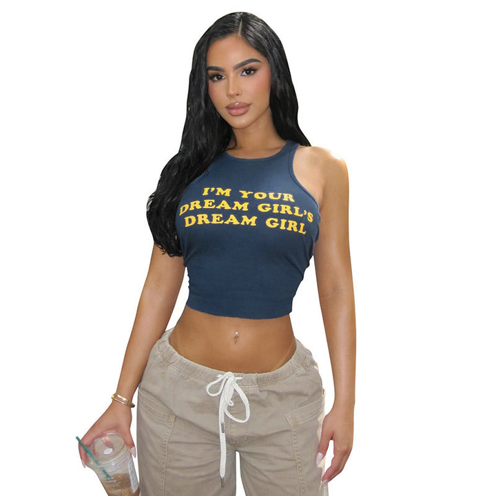 Damer figurnära crop-top med kreativt tryck Mirla-Eva Jonsson