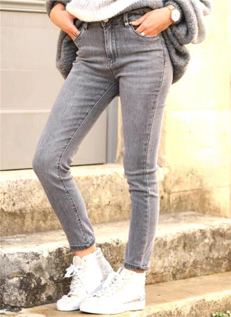 Damer figurnära jeans i vintage-look med hög midja och ankle-length passform Mirla-Eva Jonsson