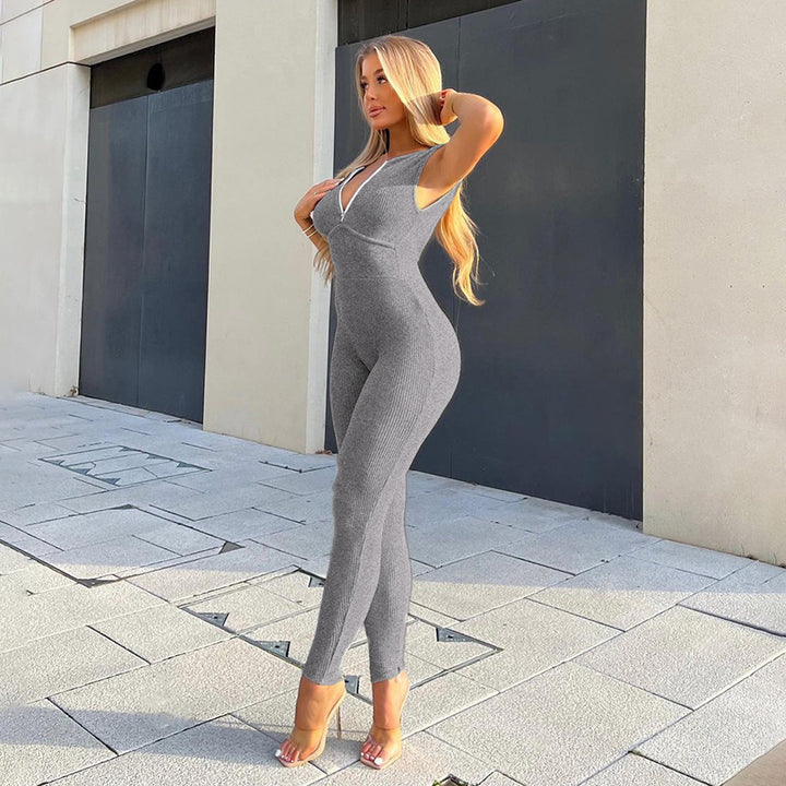 Damer figurnära jumpsuit med elegant dragkedja och smal ben Mirla-Eva Jonsson
