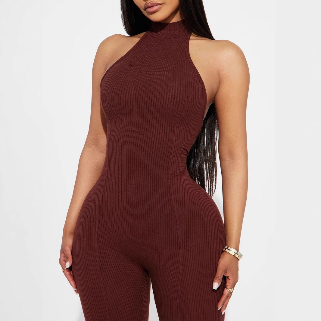 Damer figurnära jumpsuit med hög krage och ribbad struktur Mirla-Eva Jonsson
