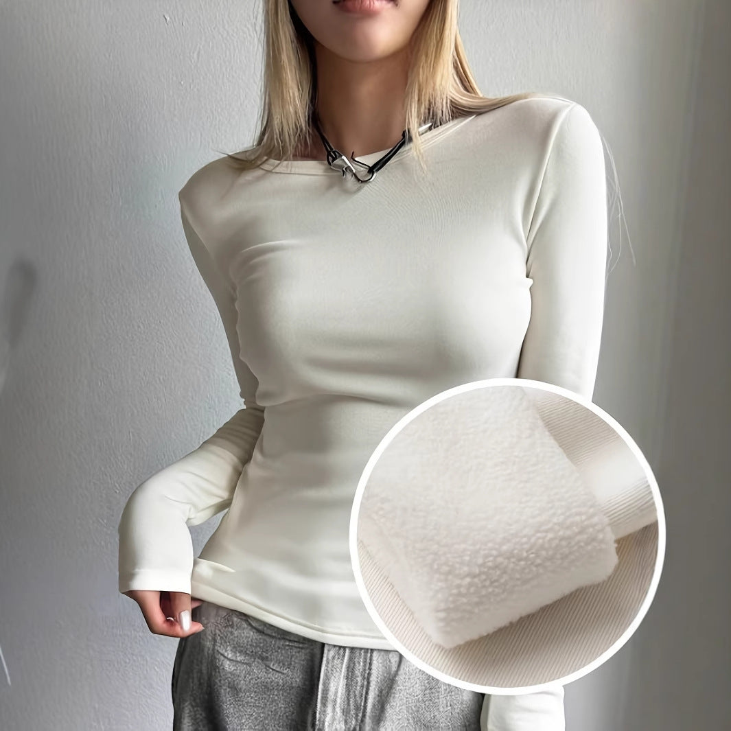 Damer figurnära långärmad topp i högkvalitativt stretchmaterial Mirla-Eva Jonsson