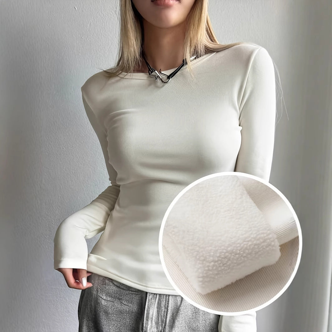 Damer figurnära långärmad topp i högkvalitativt stretchmaterial Mirla-Eva Jonsson