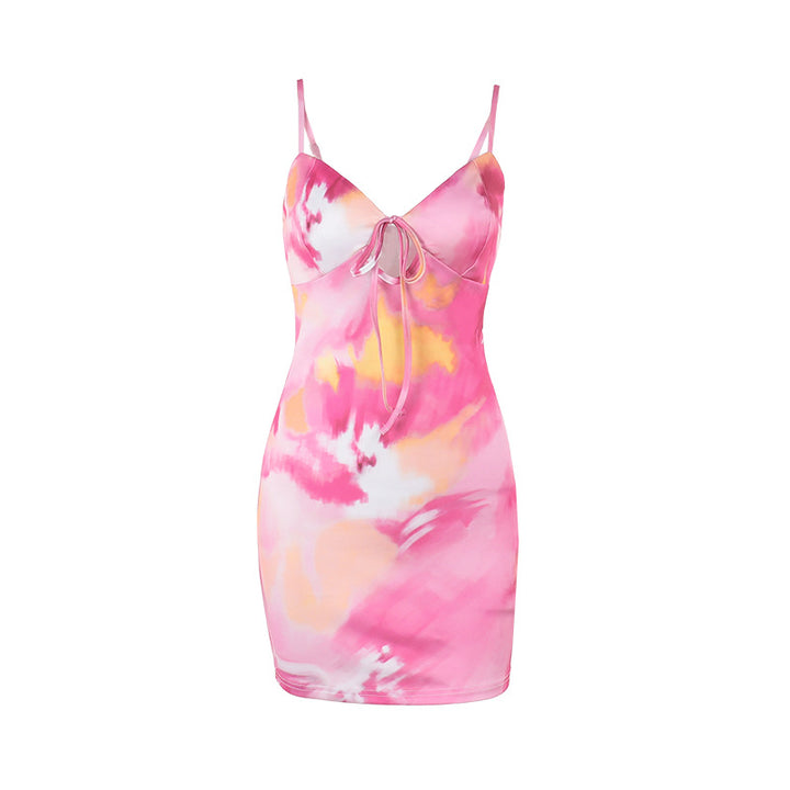 Damer figurnära sommarklänning med strapless design och förförisk knytning Mirla-Eva Jonsson