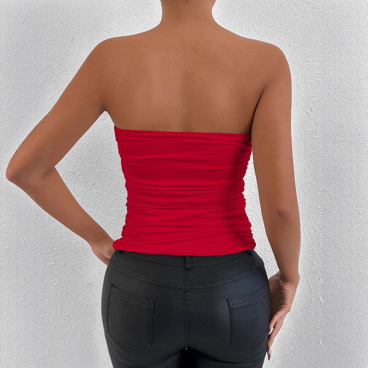 Damer figursättande bandeau-top med fint rynkade detaljer Mirla-Eva Jonsson