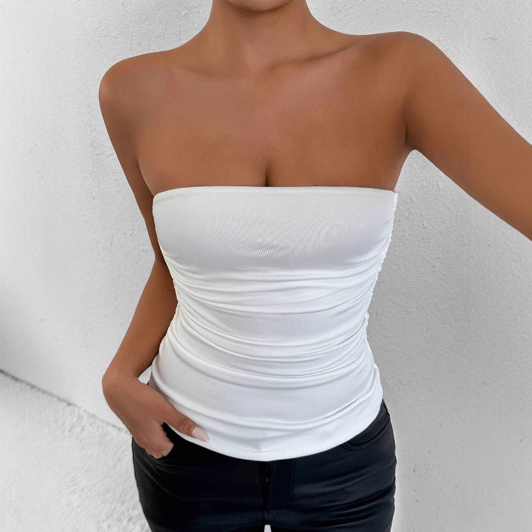 Damer figursättande bandeau-top med fint rynkade detaljer Mirla-Eva Jonsson