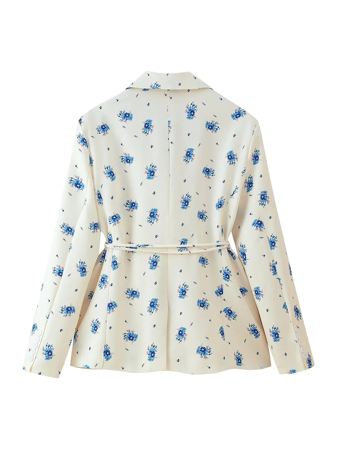 Damer figursydd blazer med blommönster och bälte Mirla-Eva Jonsson