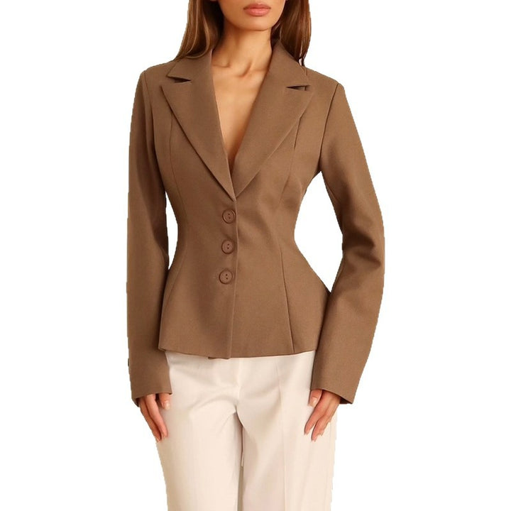 Damer figursydd blazer med elegant slag Mirla-Eva Jonsson