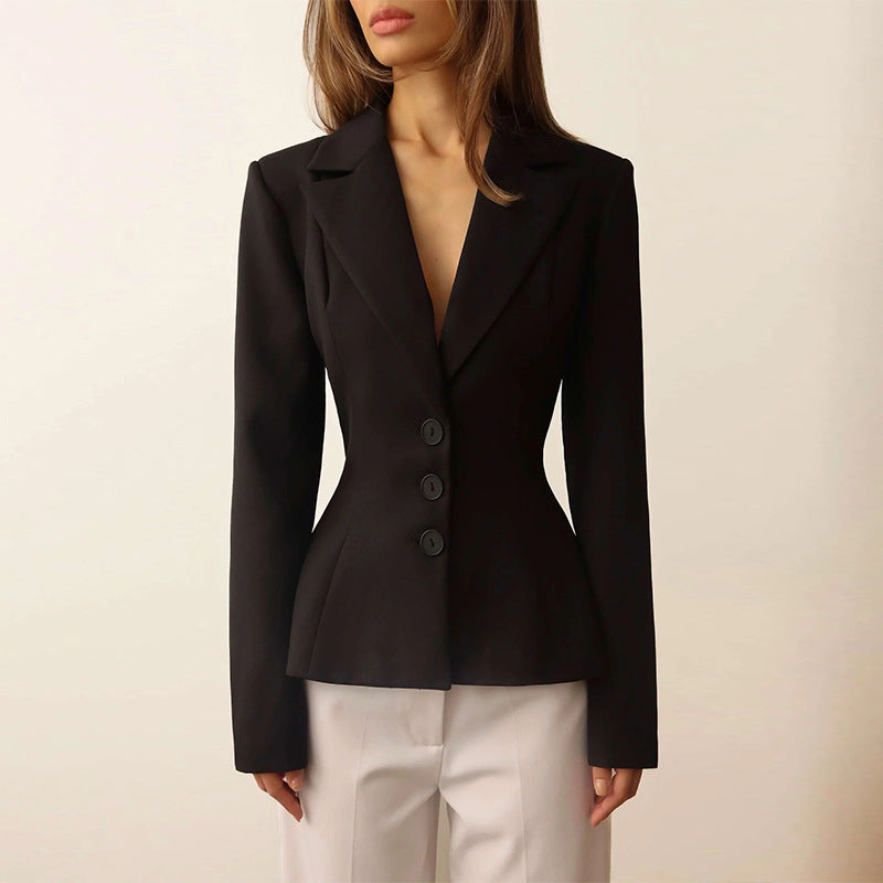 Damer figursydd blazer med elegant slag Mirla-Eva Jonsson