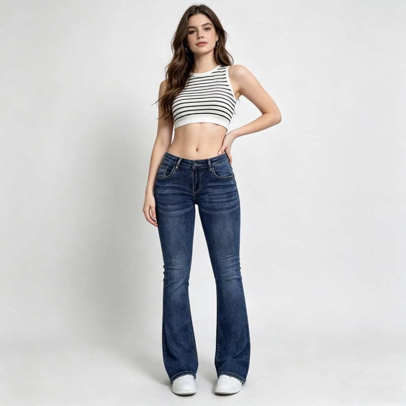 Damer flared jeans i klassisk 70-tal stil med hög midja Mirla-Eva Jonsson