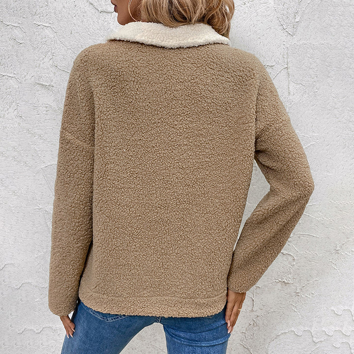 Damer fleece-tröja med halvvisselsdrag och fickor Mirla-Eva Jonsson