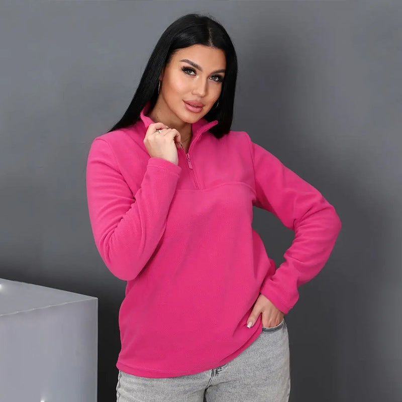 Damer fleece-tröja med hög krage Eva Jonsson-Eva Jonsson