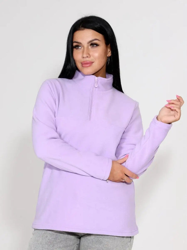 Damer fleece-tröja med hög krage Eva Jonsson-Eva Jonsson