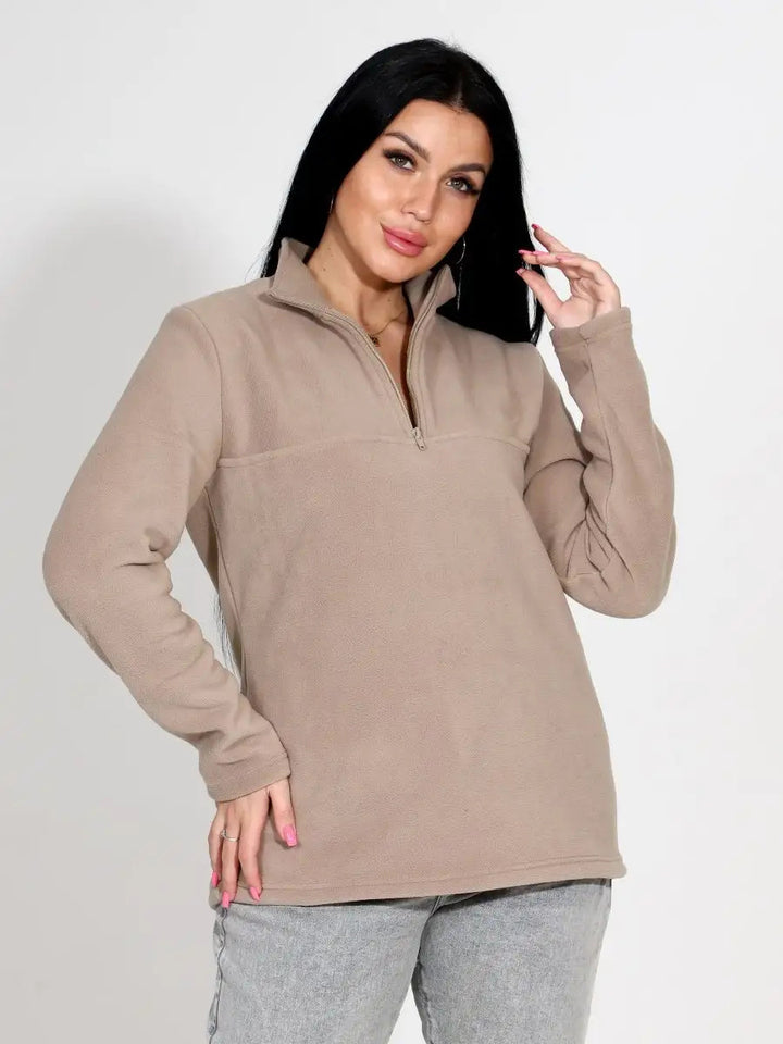 Damer fleece-tröja med hög krage Eva Jonsson-Eva Jonsson