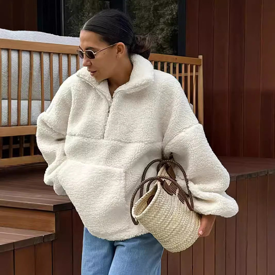 Damer fleece-tröja med hög krage Mirla-Eva Jonsson